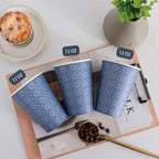 240 Pack 12 oz Disposable Paper Cups, Hot/Cold Beverage Paper Drinking Cups, Navy Floral Paper Coffee Cups 12 oz for Home-use, Office, Restaurant and Events