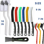 12Pcs Crevice Cleaning Brush Set, Multifunctional Hard Bristle Cleaning Product with Scraper, Designed specifically for Cleaning Narrow Spaces, Suitable for Toilets, faucets, Kitchens, Grouting