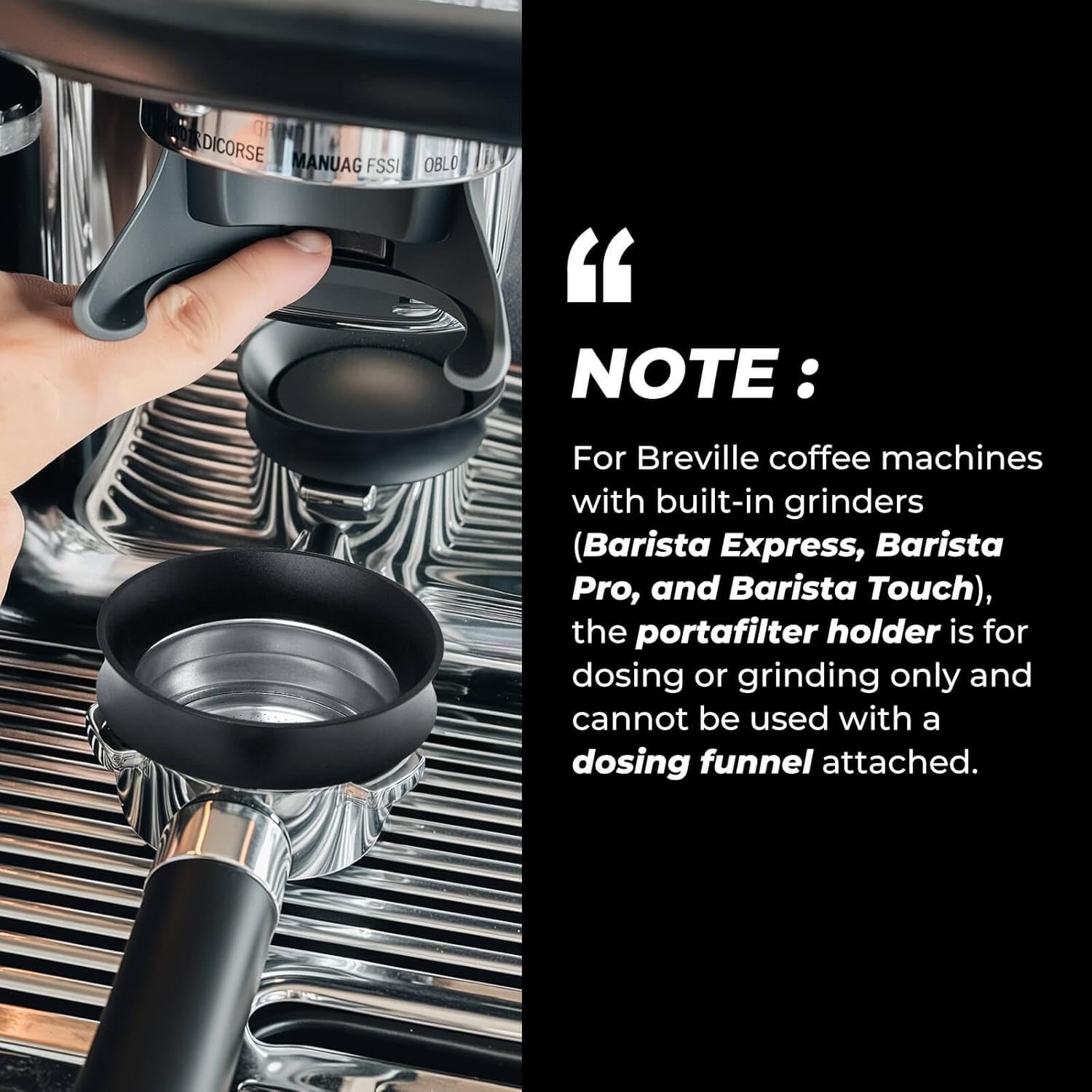 54mm Magnetic Dosing Funnel and Puck Screen Set - Espresso Coffee Dosing Ring - 19mm Anodized Aluminum with 8 Neodymium Magnets Fits 54mm Breville Portafilter (Black)