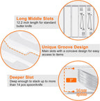 Silverware Organizer - Expandable Silverware Tray for Drawer, Adjustable Utensil Drawer Organizer for Forks, Knives, Kitchen Organizers and Storage, White