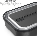 Bentgo MicroSteel Leak-Proof Lunch Box - Microwave-Safe, Oven-Safe, Bento-Style Container with Removable Divider, Airtight Lid, Sustainable Design, Odor & Stain Resistant (Carbon Black)
