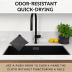 Nordhus Design Swedish Dishcloths, Black Charcoal/Dark Grey, 10-Pack, Reusable, Washable Cellulose Cotton Kitchen Cloths - Replace Paper Towels, Wipes, Sponges, Dish Rags