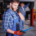 KAYGO Safety Work Gloves PU Coated for Men and Women- KG11P,12 Pairs,Seamless Knit Glove with Two Fingers Touchscreen,Ideal for General Duty Work (Red,L)