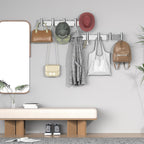 VAEHOLD Hat and Coat Wall Mount Rack - Hooks for Robes, Bags, Keys, and Towels - Bathroom Towel Hanger Organizer (Polished Chrome, “T“ Shape 5 Hooks 2 Pack)