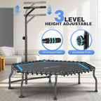 ANCHEER 50" Rebounder Trampoline for Adults- 2025 Foldable Mini Trampoline with Bar- Exercise Trampoline for Adults, Max Load 450lbs/550lbs, for Indoor/Garden Workout