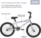 WEIZE Freestyle BMX Bike, 20 inch Trick Bicycle for Kids and Adults Men Women, Hi-Ten Steel Frame, 360 Degree Rotor Freestyle, 4 Pegs Single Speed Teen Bike, Beginner-Level to Advanced Riders