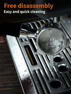 54mm Bottomless Portafilter, Espresso Portafilter Precision Extraction with Filter Basket Included, Stainless Steel Portafilter & Black Silicone Handle, Compatible with Breville Machines