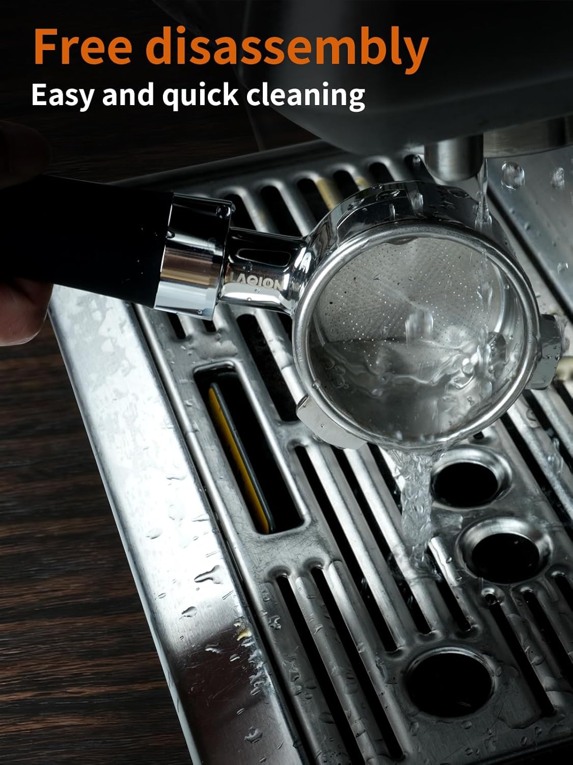 54mm Bottomless Portafilter, Espresso Portafilter Precision Extraction with Filter Basket Included, Stainless Steel Portafilter & Black Silicone Handle, Compatible with Breville Machines