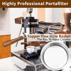 54mm Coffee Bottomless Portafilter, Compatible with Breville Barista Bes 870/878/880/876/840/810/500/450 Replacement Parts Bottomless Portafilter(Pear wood color)