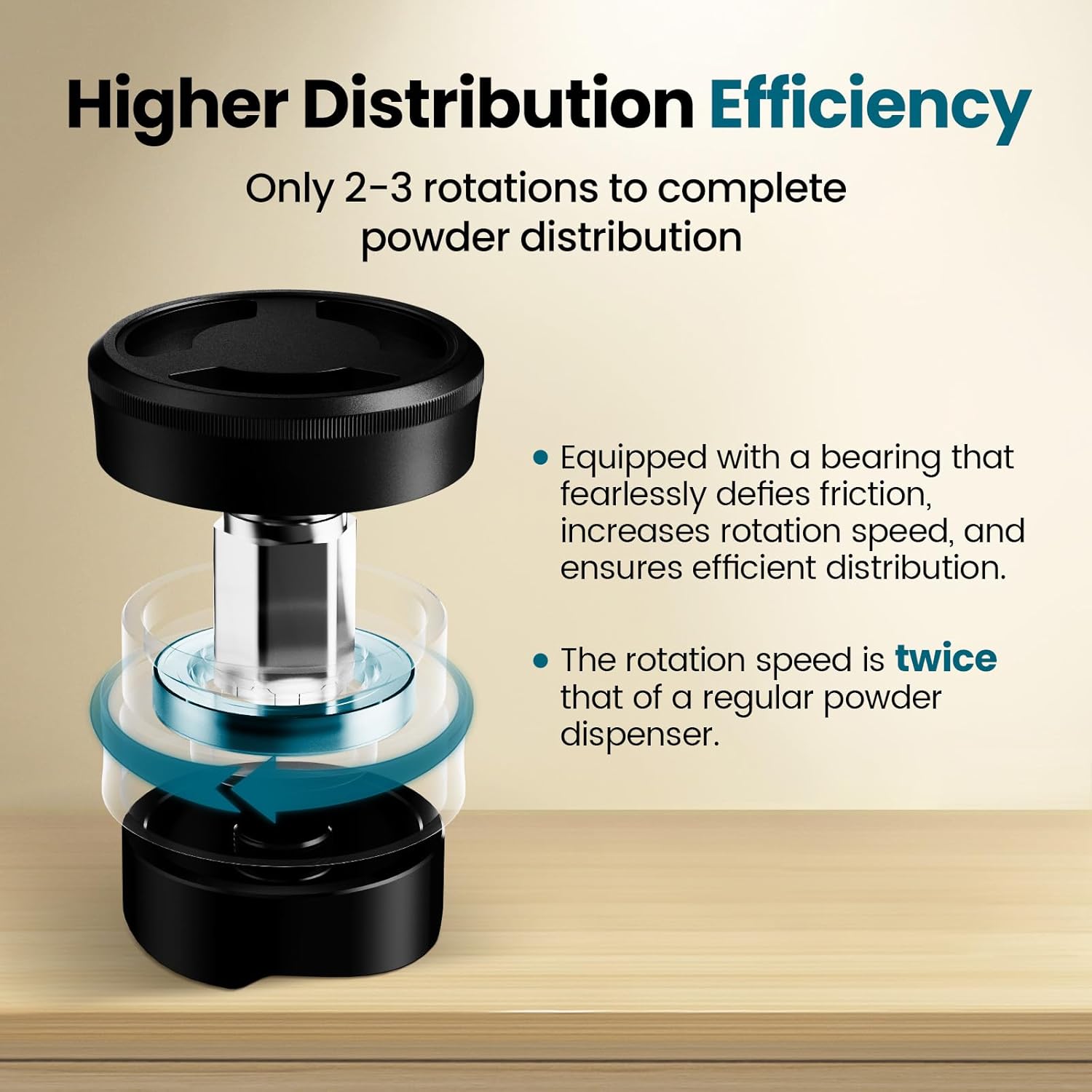 MHW-3BOMBER 58.5mm Espresso Coffee Distributor, Gravity Espresso Distribution Tool with Adaptive Height for Barista, Coffee Leveler Tools for 58mm Machine Portafilter, Astra Collection, T7021-OS