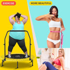 CLORIS 40in Folding Trampoline Mini Trampoline Rebounder Trampoline for Adults Fitness Trampoline with Adjustable Foam Handle, with safty Padded Cover Best Gift for Kids/Adult