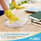 AIDEA Microfiber Cleaning Cloth White, 8PK, Absorbent Lint Free Rags, Scratch Free, Streak Free Microfiber Towels, Dish Towels White, 11.5in.x11.5in.