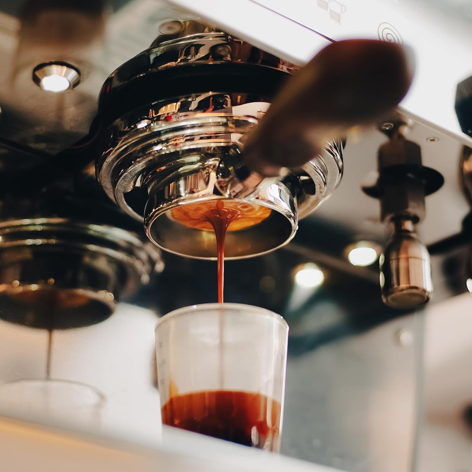 Espresso Portafilter | 58mm Bottomless Portafilter with 2 Ear and Walnut Handle | Fits 58mm La Marzocco Espresso Machine | with Removable Stainless Steel Basket | Espresso Accessories