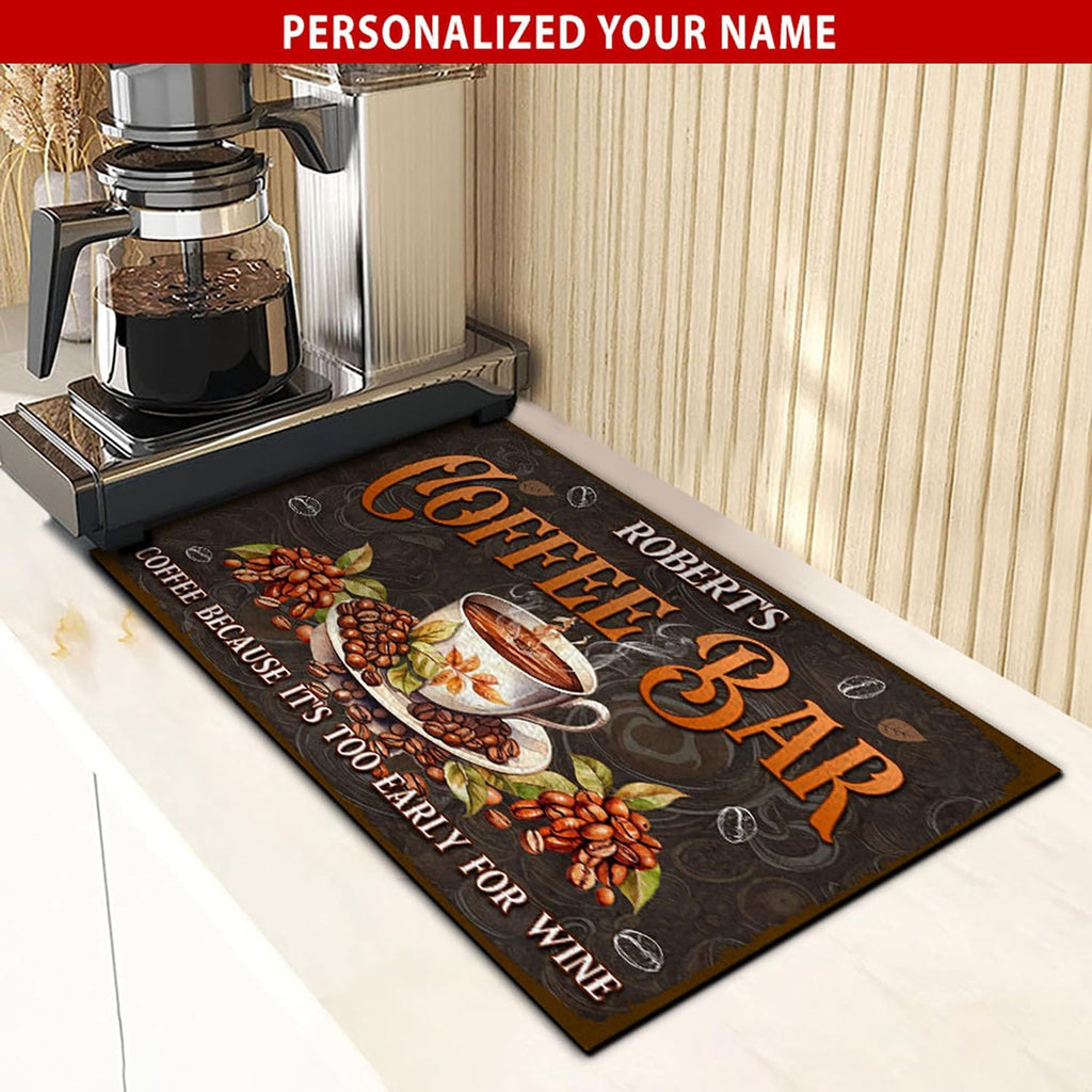 THUYPT Personalized Absorbent Coffee Mat for Counter, Coffee Drying Mat Coffee Bar Accessories, Kitchen Counter Coffee Maker Coffee Station Decoration (06)
