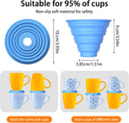 6-Piece Stackable & Expandable Coffee Cup Organizer for Cabinet - Storage Solution for Tea Cups & Coffee Mugs, Maximizes Space & Maintains Order (Blue)