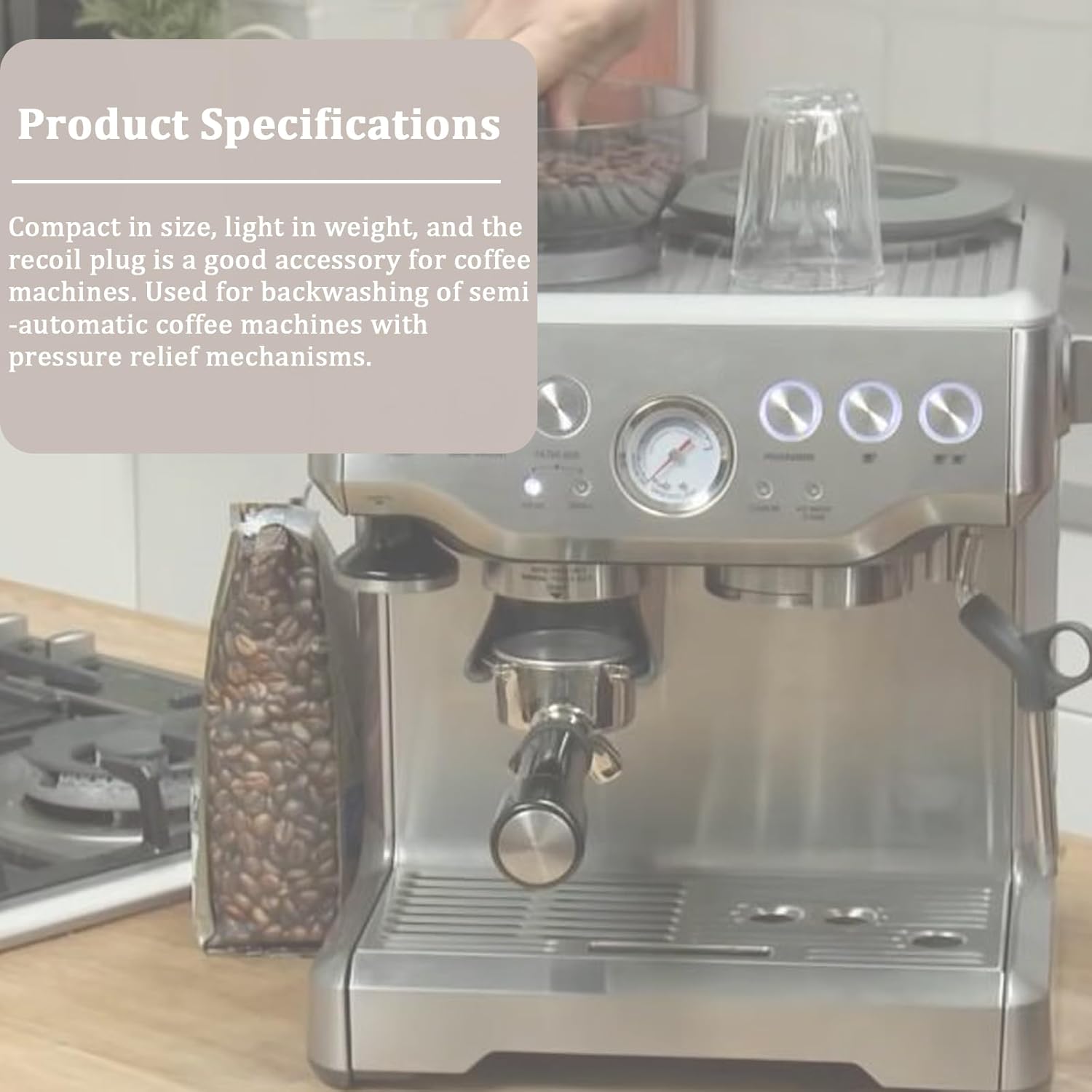 58mm Backflush Disk, Blind Portafilter Basket for Espresso Coffee Machine Maker Back Flush Insert Basket 2 Pcs