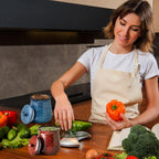 Hasense Ceramic Food Storage Jar, Coffee Canister with Lid, Cookie Candy Jar for Kitchen and Home, Serving for Dog Treat Sugar Loose Tea Flour Coffee Beans, 30 FL OZ(Red)