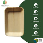 Charity Leaf Eco-Friendly Palm Leaf Trays (50-Pack) - 9"x6" | Elegant Bamboo-Style Platters | Perfect for Weddings & Events | Compostable & Biodegradable Green Serveware