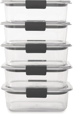 Rubbermaid Brilliance Food Storage Containers BPA Free Airtight Lids Ideal for Lunch Meal Prep & Leftovers Set of 5 (3.2 Cup)