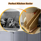 Tray Dividers for Cabinets-15"H x 22"D x 12"W,Wooden Vertical Organizer for Cookie Sheets,Pans&Lids#Kitchen Cabinet Divider with 3 Adjustable Sections,Easy Install with Installation Drawings Included