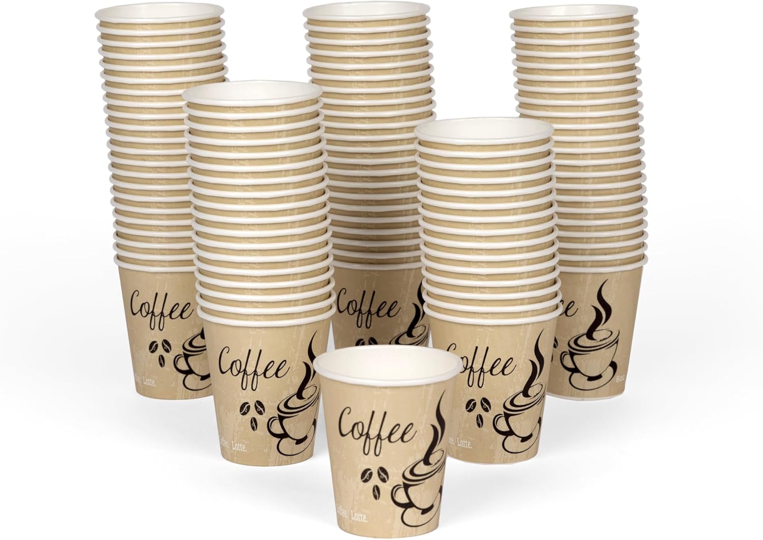 Smygoods Disposable Coffee Cups, To Go Paper Hot Cups, Classic Design (6 OZ, 100 Count) For Hot Beverages, Coffee, Tea, Espresso, Cocoa - Vasos Para Cafe