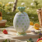 Cute Storage Jars with Airtight Lid, Funny Candy Shape Ceramic Food Container, Cookie Canister for Coffee Bean, Sugar, Tea, Spices, Cereal, Nuts, Dog Treat-700 ml / 23.7 ozz(Green Dots)