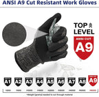 Schwer ProGuard Highest Level Cut Resistant Work Gloves PR3326 for Extreme Protection，ANSI A9 Cut Gloves with Reinforced Thumb, Non Slip, Non PFAS, Durable, Touch-screen, Black 120 Pairs, L