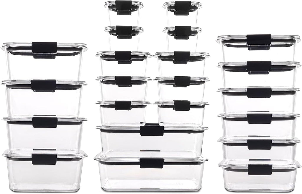 Rubbermaid Brilliance BPA Free 44-Piece Food Storage Containers Set Airtight Leak-Proof with Lids for Meal Prep Lunch and Leftovers