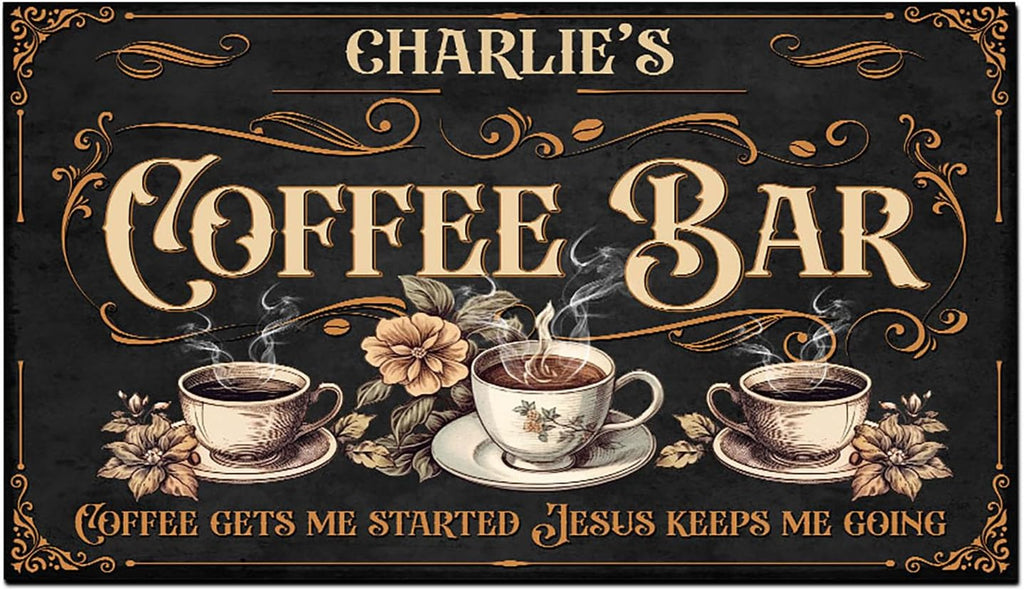 THUYPT Personalized Absorbent Coffee Mat for Counter, Coffee Drying Mat Coffee Bar Accessories, Kitchen Counter Coffee Maker Coffee Station Decoration (07)