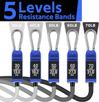 WALITO Resistance Bands Set - Exercise Bands with Handles, Door Anchor, Legs Ankle Straps, for Heavy Resistance Training, Physical Therapy, Muscle Training, Yoga, Home Workouts