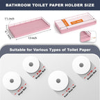 Oak Bathroom Toilet Tank Tray, 13" Wood Storage Basket, Back of Toilet Basket Organizer for Perfume Makeup Candle Kitchen Counter Coffee Table Pink Decor