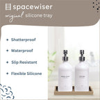 Countertop and Vanity Tray - Small 7.7” Silicone Tray for Soap Dispenser Bottles, Bathroom Trays, Kitchen Sink Trays, Sink Caddy Kitchen Sinks Organizer, Soap Dish & Sponge Holder Mat