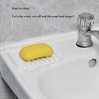 Bathroom Rectangle Tray, Toilet Top Organizer, Farmhouse Wooden Vanity Tray with Soap Tray, Toilet Tank Tray for Bathroom, Ideal Also as Jewelry, Perfume & Napkin Trays (White, 4.8" W11.5 Lx1.2 H)