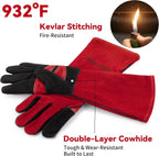16 Inch Welding Gloves Heat Resistant 932°F for MIG/TIG/Stick Welding/Forging