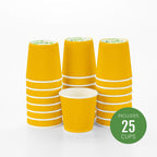 Restaurantware-4 Ounce Paper Coffee Cups, 25 Ripple Wall Disposable Paper Cups - Leakproof, Recyclable, Yellow Paper Hot Cups, Insulated, Matching Lids Sold Separately