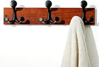 SKOLOO 17-Inch Cherry Wood Coat Rack Wall Mount with 3 Triple Hooks - Ideal for Family Entrances, Classrooms, and Pet Supplies Storage - Perfect Coat Hooks for Wall