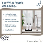 Countertop and Vanity Tray – Small 7.7” Silicone Tray, Soap Dispenser Trays, Bathroom Trays, Kitchen Soap Holder Sink Organizer Counter Caddy for Soaps Bottle Keys, Sponge Holder Dish Black