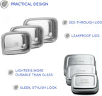 Stainless Steel Food Storage Containers with Clear Platinum Silicone Lids, Airtight, Leakproof 18/8 (304) Food Grade SS Nested 3Pk 20/30/40 oz Plastic-Free