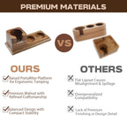 Walnut Espresso Tamping Station 54mm – Coffee Tamper Station with Raised Portafilter Platform, Flat Anti-Slip Base & Natural Wood Texture – Espresso Tamper Station for Home Barista Setup