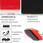 DHS Ping Pong Paddles Professional Table Tennis Racket with Hurricane Rubber Carrying Case - ITTF Approved Rubber for Tournament Play