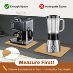 Joy&Grace Appliance Slider for Kitchen Appliances 360° Rolling Sliding Tray for Coffee Maker Countertop, Bamboo Coffee Pot Slider Rolling Tray (Natural, Medium 14.5" x 10")