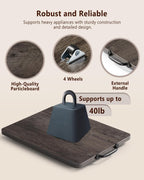 Appliance Slider, Sliding Tray for Coffee Maker, Coffee Pot Slider for Countertop, Kitchen Appliance Rolling Tray with Rubber Wheels,Large - Long, Deep Gray (12.5” x 16”)