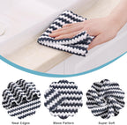 Homaxy 12 Pack Kitchen Dish Cloths, Ultra Soft and Absorbent Dish Towels, Reusable Fast Drying Microfiber Cleaning Cloth, Coral Velvet Wave Design No-lint, 10 x 10 inches, Dark Grey