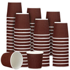 Yaomiao 200 Pcs 4 oz Disposable Espresso Coffee Cups Ripple Corrugated Paper Insulated Hot Cups for Party Cold Drinks Hot Beverage Tea(Coffee)