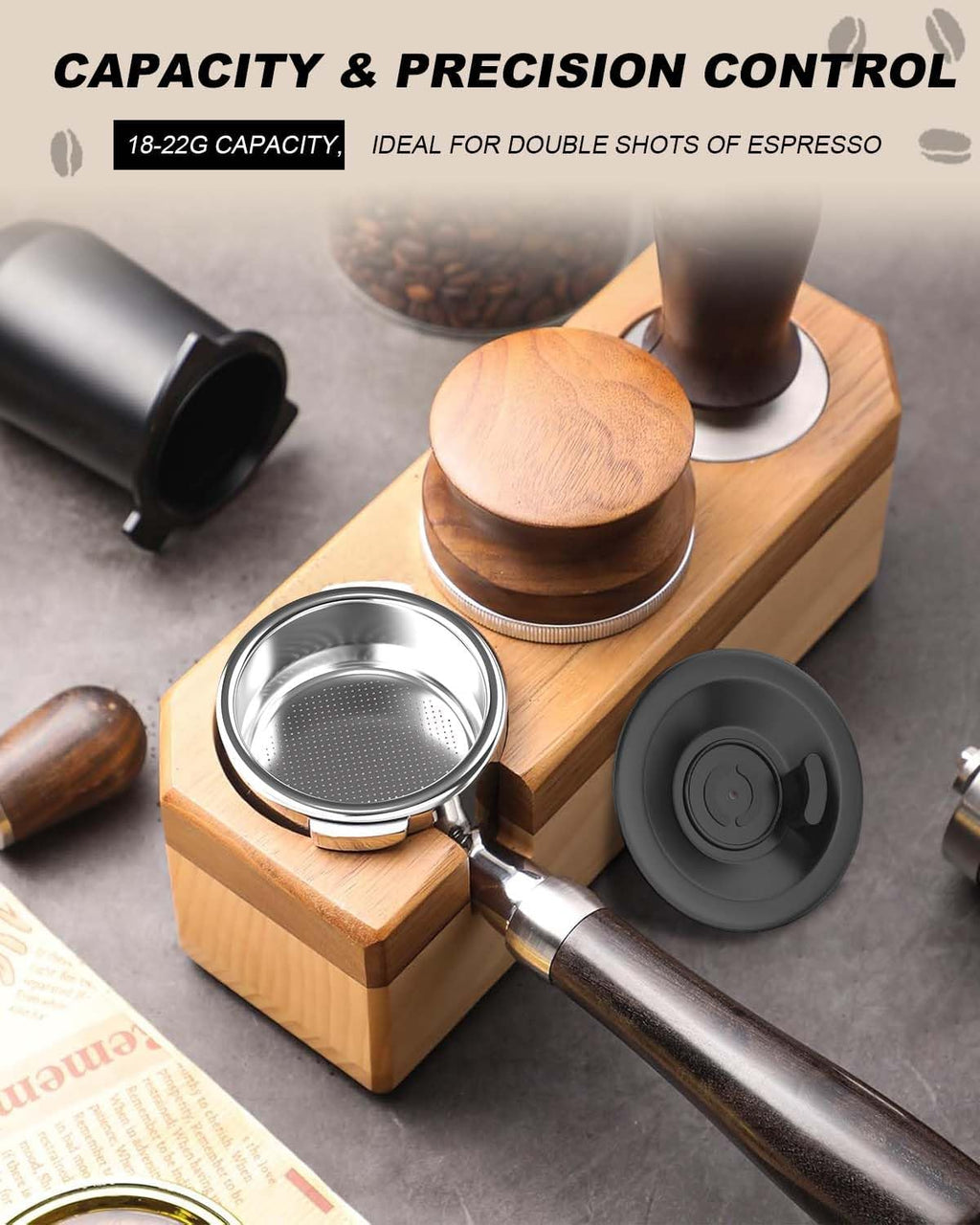 Two Cup Dual Wall Filter, Precision 18-22g Single-Hole Double Shot Basket[1 Pack] – Italian Craftsmanship & Centered Flow – Fits 54mm Breville/Sage: Bambino, Bambino Plus, Barista Express