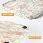 Koville Marble Tray, 12"x8" Marble Vanity Tray for Bathroom Kitchen Countertop, Rectangular Stone Tray for Cosmetics Perfume Trinket, Decorative Catchall Trays (Rosso Norvegian)