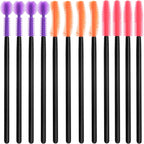 OIIKI 12 pcs Crevice Cleaning Brushes, Silicone Nook and Cranny Sewing Machine Cleaning Brushes, Tiny Cleaning Brushes for Small Crevices, Machine Gaps, Computer Keyboards (Orange, Purple, Red)