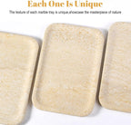 Koville Marble Tray, 12"x8" Marble Vanity Tray for Bathroom Kitchen Countertop, Rectangular Stone Tray for Cosmetics Perfume Trinket, Decorative Catchall Trays (Beige)