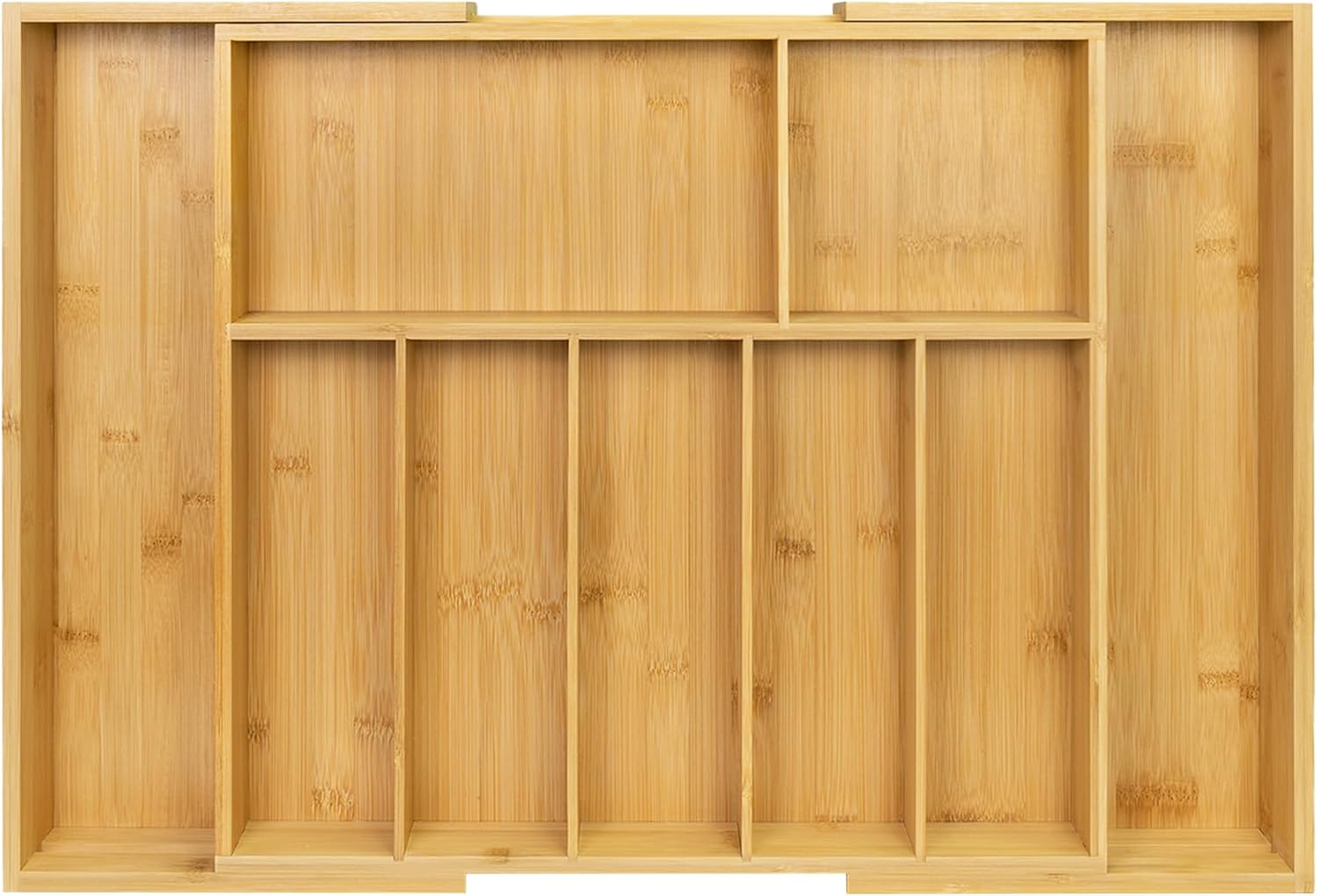 Utoplike Extra Large Kitchen Drawer Organizer, Expandable Bamboo Drawer Holder for Utensils, Silverware, Flatware, 7-9 Slots Cutlery Tray