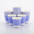 Restaurantware 8 Ounce Double Wall Disposable Coffee Cups, 500 Insulated Light Purple Paper Tumblers with Ripple Wall Design, Lids Sold Separately for Hot Drinks like Tea, Hot Chocolate and More